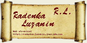 Radenka Lužanin vizit kartica